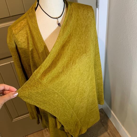 Eileen Fisher Olive Open Cardi - Picture 4 of 9